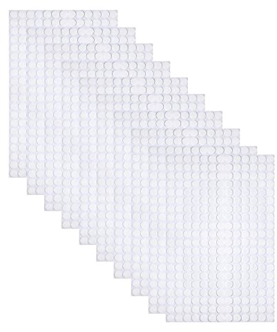 10 Feuilles de Points Adhésifs Double Face, 2600pcs Points Transparents Adhésifs Solides Autocollants Colle à Points Étanches Points Collants Ronds sans Trace pour Fournitures Maison (6mm)