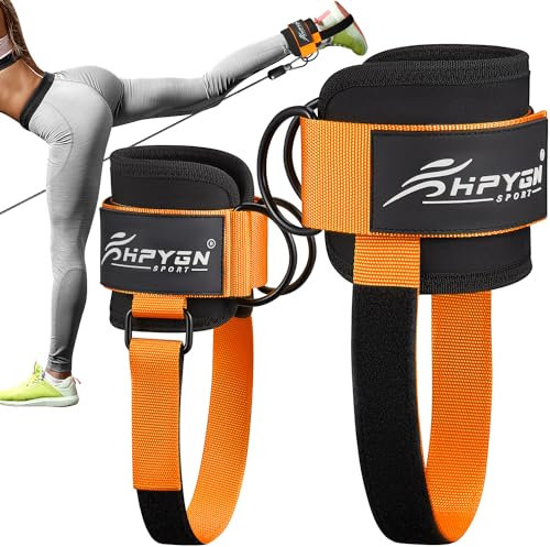 Ankle Strap for Cable Machines, Padded Ankle Straps for Cable Machine Kickbacks, Glute Workouts, Leg Extensions, Curls, Booty Hip Abductors Exercise, Adjustable Comfort Ankle Cuff for Gym
