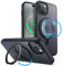 JETech 360 Degree Rotatable Ring Case for iPhone 15 Plus 6.7-Inch Compatible with MagSafe, Slim Shockproof Phone Cover with Stand & Ring Holder (Black)