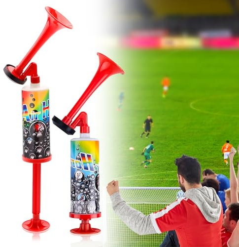 Tröte Stadion Laut, Darryy Gasfreie Stadion Tröte, Laut Sound Signalhorn Hand, Manueller Signal Horn, Fan Tröte Handball, Fanfare Druckluft für Sportfeste, Fußballturnier（2er-Pack）