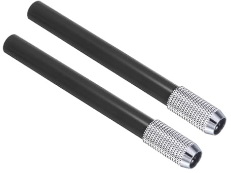 PATIKIL 2 Piezas Extensor de Lápiz Soporte de Lápiz de Metal Negro | Ajustable, para Lápiz de Longitudener de Pluma para Lápiz Corto Lápiz de Colores Escritorio de Oficina