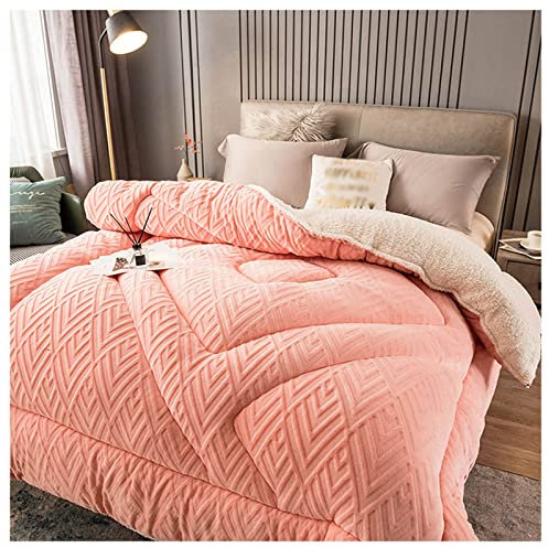 Trapunta invernale di lusso, spessa e calda, coperta in cashmere di agnello, per letto matrimoniale, coperta pesante per l'inverno, morbida coperta in pile, decorazione per la casa e la camera da
