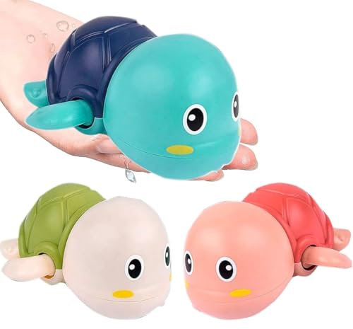 Schwimmende Schildkröte Badespielzeug Baby Badespielzeug, Baby Badewannenspielzeug ab ab 6 Monate Spielzeug Badewanne Badespielzeug Geschenke für Kinder (3 Stück) | TURTLITO