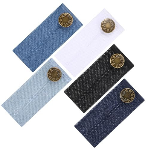 JJUNW 5 Stück Hosenbunderweiterung, Verstellbare Hosen Erweiterung Knopf Jeans Taille Hosenerweiterung Hosen Knopf Verlängerung Knopfverlängerung für Hemd Hosen Kleid Hosen
