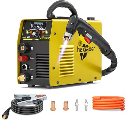 Haxiaoer 40A Cortadora de Plasma, Arco Piloto Sin Contacto Cortador por Plasma con Pantalla LED, Capacidad de Corte de Hasta 20mm, Apto para Chapas Pintadas