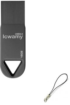 lcwamy USB3.0 16GB Mini Flash Drive - Black Metal USB Stick