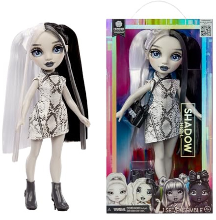 Rainbow High Shadow High Heather Grayson - Grayscale 28cm Fashion Doll, Black & White Hair and Outfit, Stylish Handbag, Cute Present for Children 4-10 Years Old