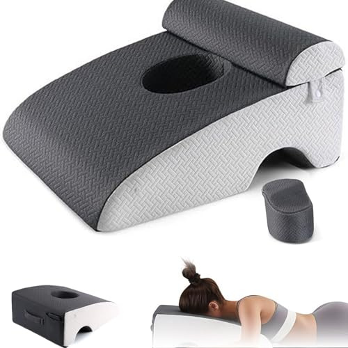 JAOGAUS Almohada boca abajo después de la cirugía ocular, almohada boca abajo para personas que duermen boca abajo, almohada prona de espuma viscoelástica con funda extraíble, para vitrectomía o