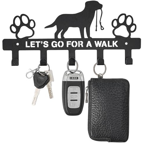 runpeak Key Holder for Wall – Dog Lead Hooks Wall Mounted with 5 Hooks, Premium Metal Key Hooks Wall Mounted, Multi-Functional Key Rack for Hanging Keys, Wallets, Leash, Jackets and More