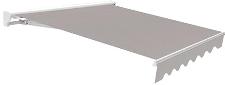 Wasabi Toldo Retráctil Exterior 300x250cm Gris Poliéster – Estructura Semicofre de Aluminio – Lona Protección Solar – Manivela Incluida – Manual Enrollable Terraza Jardín Balcón