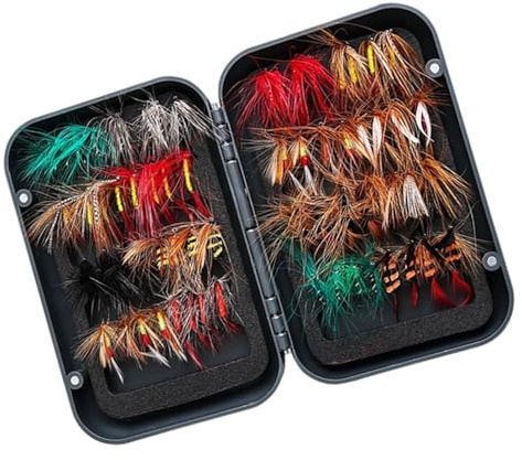 YIZITU Moscas De Pesca con Mosca Cebos De Superficie Moscas De Señuelos con Anzuelo para Trucha Lubina Cebos para Insectos