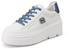 QUEEN HELENA Zapatillas de Plataforma con Cordones y Lentejuelas Casual para Mujer X32-61, 38 EU