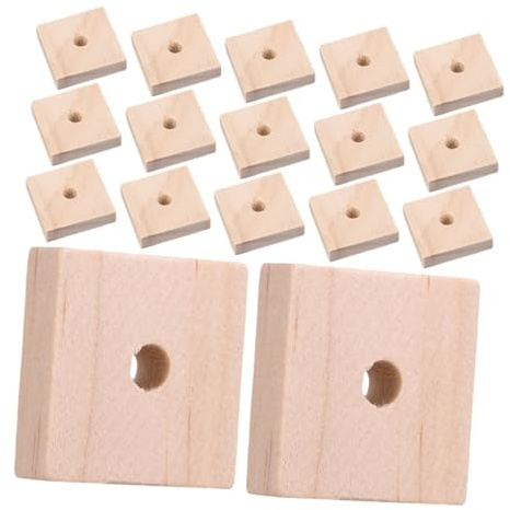 FELTECHELECTR 120pcs Unfinished Parrot Chew Blocks Wooden Bird Cage Natural Wood Chips for African Grey Cockatoos Lovebirds DIY Bird Chewing Accessories