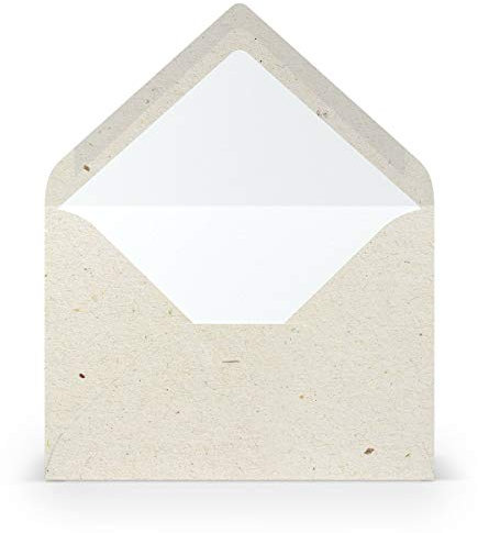 PAPERADO 25 Briefumschläge DIN B6 Terra Vanilla Creme Beige - 100 g/m² Kuvert Ohne Fenster 17,8 x 12,5 cm - Umschläge mit Nassklebung spitze Klappe