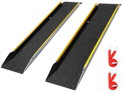 LIEKUMM 2 rampe di accesso per rimorchi, moto, quad, auto, bicicletta, carico massimo: 600 kg, 120 x 25 cm, in alluminio, 2 pezzi