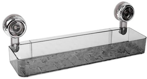 Cesto Doccia da Parete Trasparente, Mensola Doccia a Ventosa con Serratura, Carrello con Fori di Drenaggio per Bagno, Dormitorio, Cucina