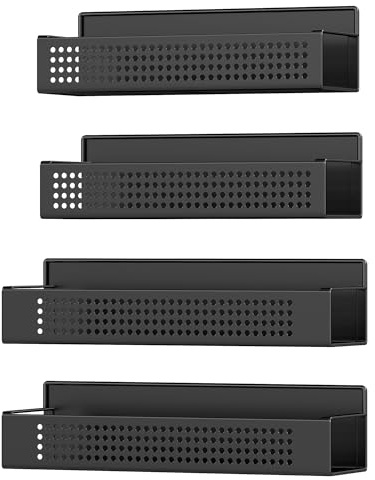 SONGMICS Gewürzregal magnetisch, 4er Set, 2 große und 2 kleine Regale, Gewürz-Organizer ohne Bohren, Magnetregal, für Küche, Kühlschrank, Mikrowelle, Waschmaschine, tintenschwarz KCS061B01