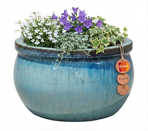 teramico Pot de Fleurs modèle Bavaria en différentes Tailles et Couleurs, résistant au Gel (Vert, 28 cm x 17 cm)