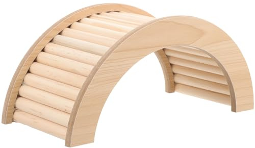WEKAMOS Puente De Madera para Hámster y Roedores Pequeños, Rampa Escalable, Madera Natural Pulida, Tamaño Mediano, Juguete para Jaula, Ejercicio y Diversión para Mascotas Pequeñas