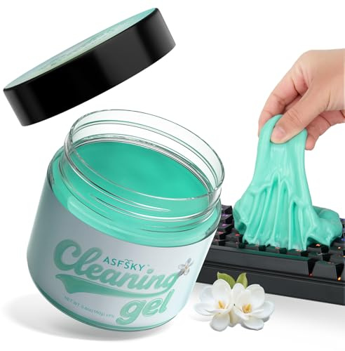 ASFSKY Car Cleaning Gel (Green,Magnolia) Cleaning Putty Universal Dust Cleaning Car Interior Cleaner Keyboard Dust Remover Car Slime Gifts for Women Girl Men（1 Pack）