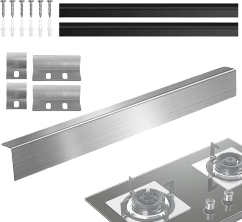 Yonuaret Couvercle de de cuisson et plan de travail - En acier inoxydable - Joint de fente latéral étanche - Pour cuisinière, plan de travail, appareils ménagers, armoire, lave-vaisselle