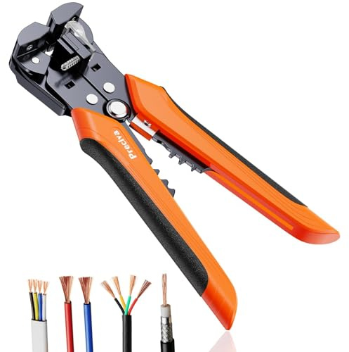 Preciva Alicate Pelacables Automatico 3 En 1,Pelacables Electricista Profesional Combinados,Multifuncional(0,2-6,0 Mm²),Pelacables Electricista Para Pelar, Cortar y Engarzar