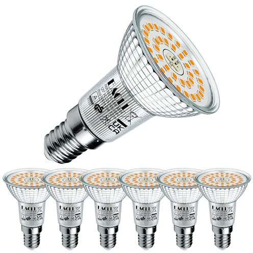 EACLL E14 LED Warmweiß 6.5W Ersetzt 100W R50 Halogen Glühlampe, 6er-Pack. 3000K 720lm Leuchtmittel, Abstrahlwinkel 120° Strahler, Nicht Dimmbar Reflektorlampen, AC 230V Flimmerfrei Energiesparlampe