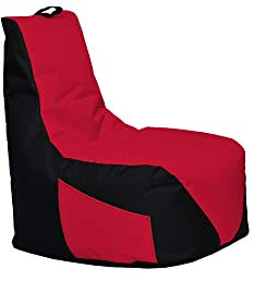 Momiralland Gaming Sitzsack - mit Lehne Sitzkissen - Beanbag - BodenKissen Sessel In- & Outdoor geeignet - Gaming mit PC Xbox & Playstation (Schwarz - Rot, Sitzsack)