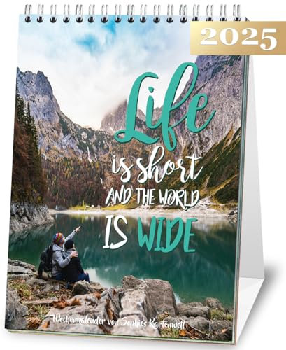 Wochen Tischkalender 2026 zum Aufstellen mit 52 Sprüchen - Jede Woche ein neues Motiv - großes A5 Format - Idealer Kalender als Geschenk - Sophies Kartenwelt