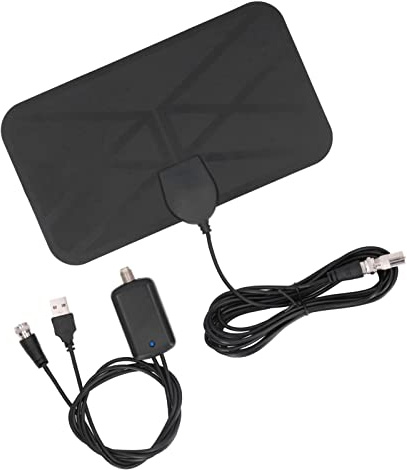 Antenne TV Numérique HD Intérieure Terrestre Amplifiée 4K 1080P avec Gain 25DBI Support Adhésif KJ 036 pour une Utilisation Quotidienne à la Maison