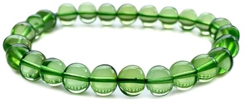 Amberistan Pulsera de ámbar verde para mujer, 100 % auténticas perlas barrocas caribeñas certificadas hechas a mano, 18 cm, cordón elástico