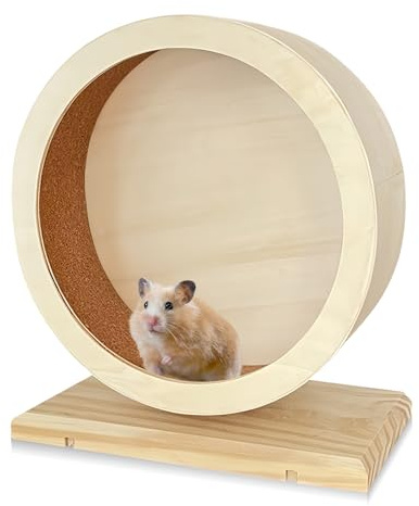Rueda de ejercicio de madera para roedores pequeños: WIYETY Rueda de hámster silenciosa, rueda de correr para hámster con bajo nivel de ruido para tranquilidad y movimiento, rueda de bogie para otros