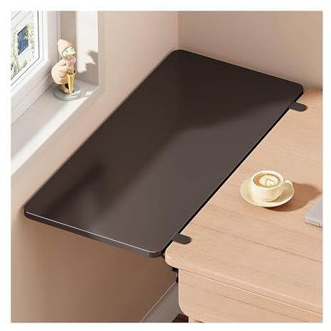 Plateau D’extension De Bureau, Table Pliante Murale, Support Pour Clavier Avec Pince Sans Perforation, Plateau Tiroir De Clavier Et Table Pliante Pour Salle À Manger(Noir,40*20cm/15.7*7.9in)