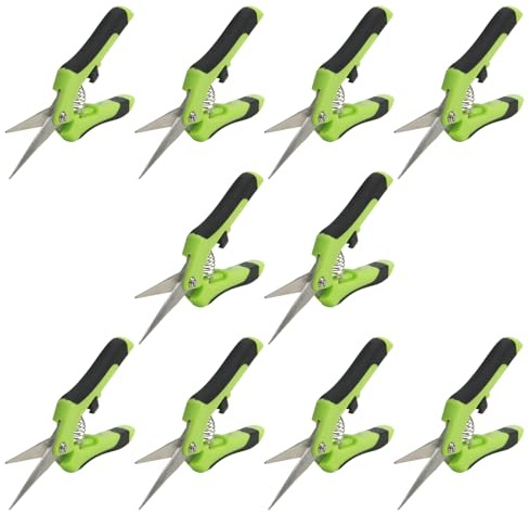 HEIYUET 10 stycken 16,5 cm trädgårdssax, skördesax blomsax trimsax trädgård handsax med fjäder och låshandtag, växtsax grensax för växter, blommor och grenar
