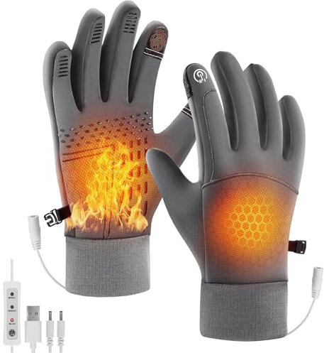 USB-Beheizte Handschuhe für Damen und Herren Mit Touchscreen, 3 Einstellbare Temperaturstufen, Elektrisch für Outdoor, Skifahren, Radfahren und Wandern