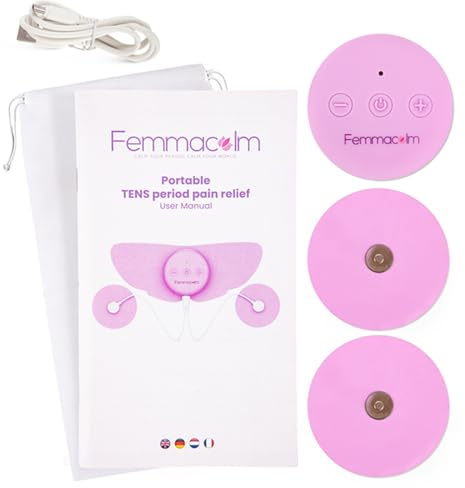 Femmacalm Replacement Wired Pads – Compatible with Femmacalm TENS Device & Most TENS Units, Precision Round Gel Pads for Period Pain, Lower Back Pain & Body Pain Relief