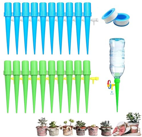 22 Stück Automatisch Bewässerung Set,Pflanzen Bewässerung,Einstellbar Bewässerungssystem,Bewässerung Blumen Gewächshäuser und Urlaub,Automatisches Pflanzenbewässerungsgerätfür Gärten Topfpflanzen