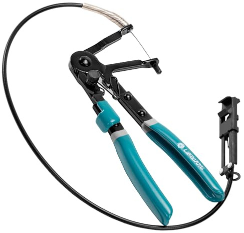 LIBRATON Alicates para Abrazaderas de Manguera 70cm, Alicates para Abrazaderas de Resorte Ajustable 8-50mm, Mango Ergonómico para Mantenimiento Automotriz, Aceite y Maquinaria