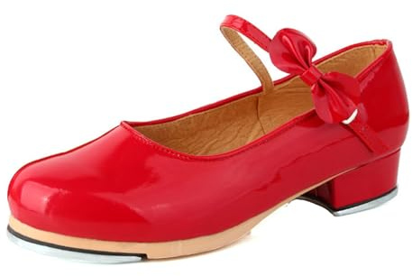 Zapatos Dance Niña Mary Jane Zapatos de Bailarinas Festivos Zapatos de Princesa Zapatos de Bautizo Zapatos de Boda Zapatos Elegantes Niños Zapatos de Noche Cosplay Zapatos Sandalias, rojo, 29.5 EU