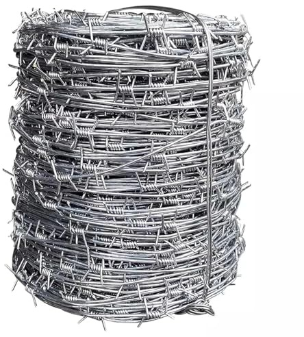 Valla de alambre de púas galvanizado de 90 m, alambre de púas duradero para pastos, jardines, balcones, patios, proyectos de bricolaje, palos de bate de béisbol, barrera de seguridad