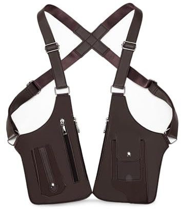 FANDARE Anti-Robo Bolsos Cruzados Bolsa de Hombro para Las Axilas PU Cuero Bolsa de Pecho Bandoleras Cruzada Sling Crossbody Bag para Hombre Mujer Viaje Ciclismo Hiking Camping Daypack marrón