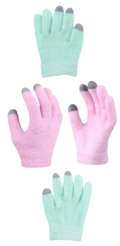 Abaodam 2 Pares de Guantes Hidratantes de Hilo Pluma para Spa Tacto Sensible, Regeneración Nocturna para Epidermis Seca