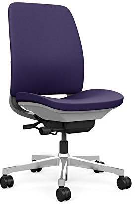 Steelcase Amia Task Chair: Platinum Frame/Polished Aluminum Base - Armless - Hard Floor Casters