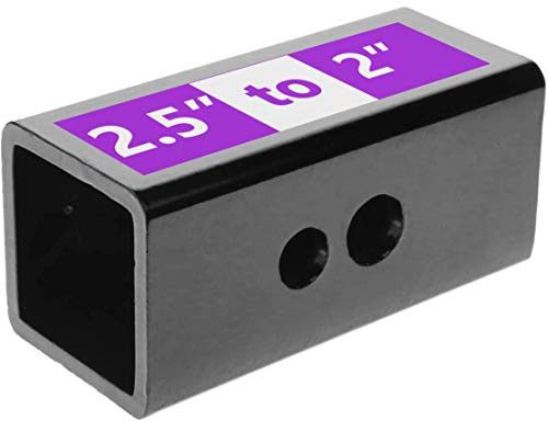 LFPartS 2.5 Inches to 2 Inches Metal Trailer Receiver Hitch Adapter Sleeve, Black