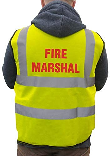 VSafety L-Fire Marshal Basic High-Visibility Safety Vest, Large, Yellow