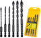 HPMAISON Steinbohrer Set, 6 tlg. Fliesenbohrer Glasbohrer mit 4 Schneiden Hartmetallspitze für Beton, Keramik Fliesen, Ziegelmauer, Wandspiegel, Glas, Kunststoff, Holz und Mauerwerk, Ø 5-12mm