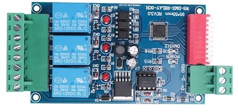 Qusedwey 3 Channel 5A DMX512 Controlled Relay Switch Kit DIY Converter Dimmer Relay