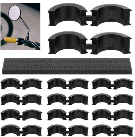 Sorcristy 12 guarnizioni in gomma per manubrio della bicicletta, adattatore anti-vibrazione, guarnizioni antiscivolo per mountain bike, bici da corsa, 31,8-25,4/22,2 mm