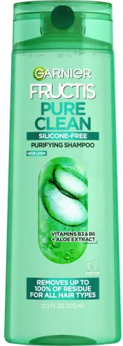 Garnier Fructis Pure Clean Purifying Shampoo, Silicone-Free, 12.5 Fl Oz, 1 Count (Packaging May Vary)