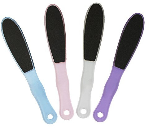 COM-FOUR® 4x Lima piedi XL a doppia faccia - raspa per la cura dei piedi - Lima per i piedi per la rimozione della pelle secca (04 pezzi - lima corneale)